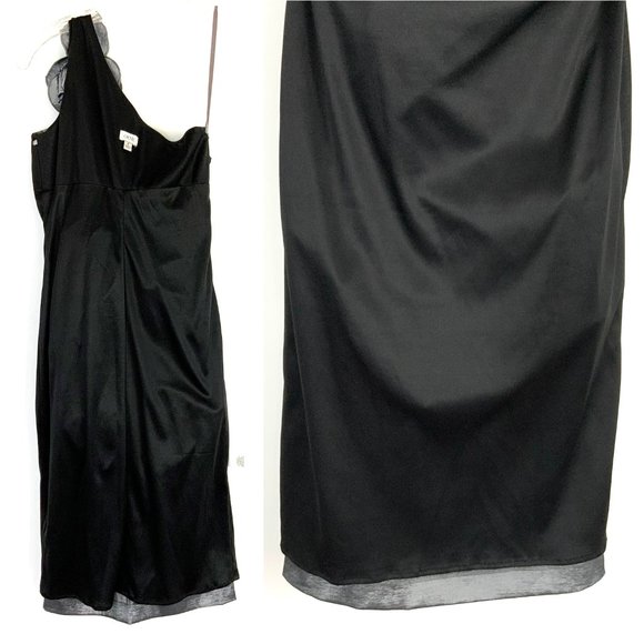 Cache Dark Silver One-shoulder Prom Homecoming Cocktail Party Dress Size 6-4 - Picture 8 of 16